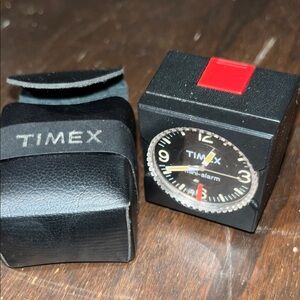Timex Black and Red Mini Alarm Clock